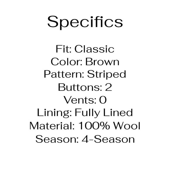 Zandello 42R Brown Striped 2-Button Sport Coat Blazer Jacket B052 - Picture 4 of 11